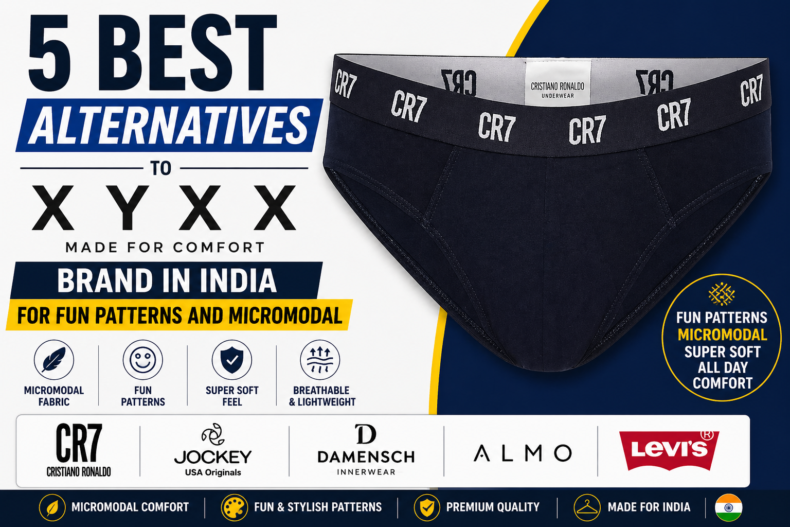 5 Best Alternatives To XYXX Brand In India For Fun Patterns And MicroModal