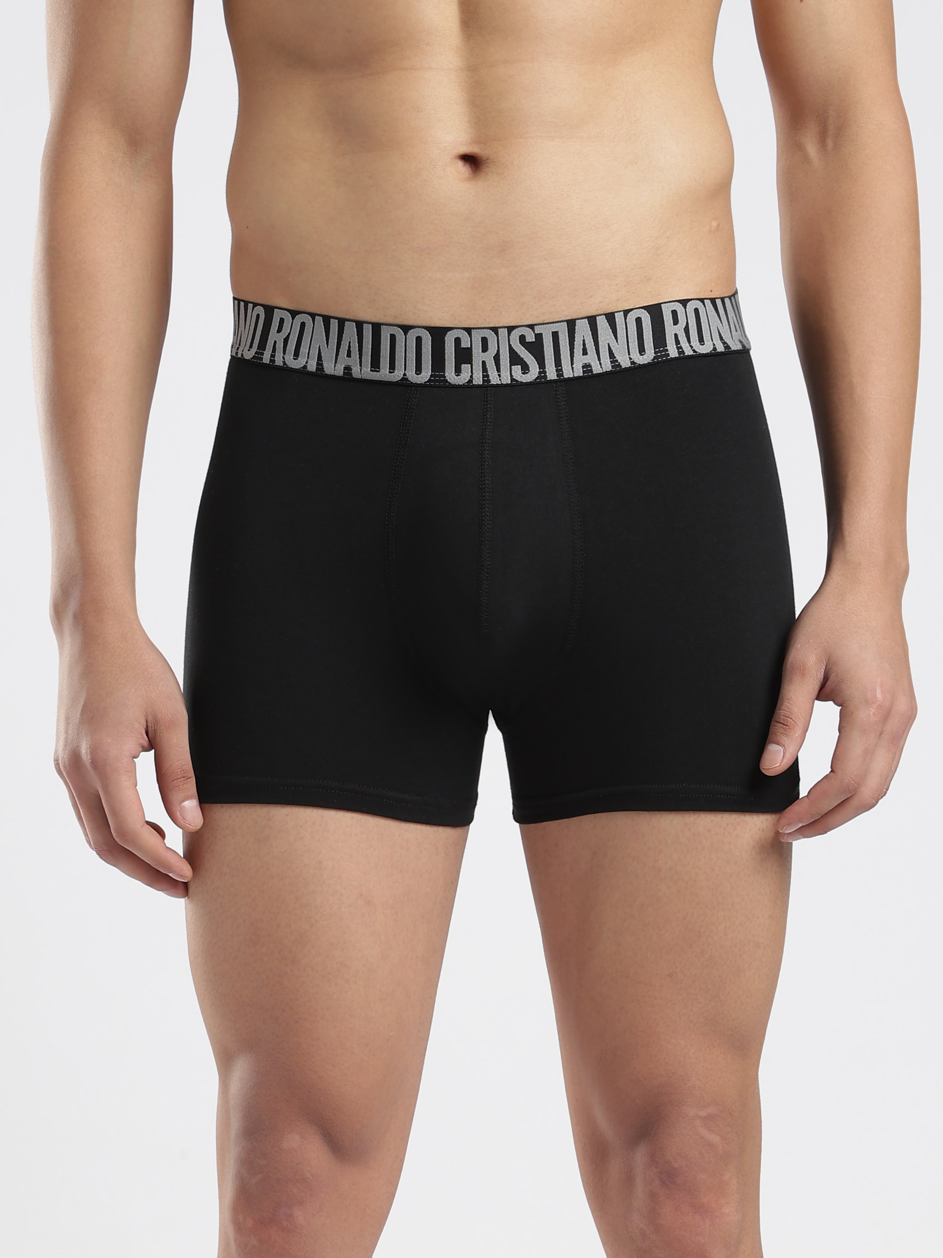 CR7 Men’s Premium Cotton Stretch Trunks – Black, Brown & Grey | Pack of 3