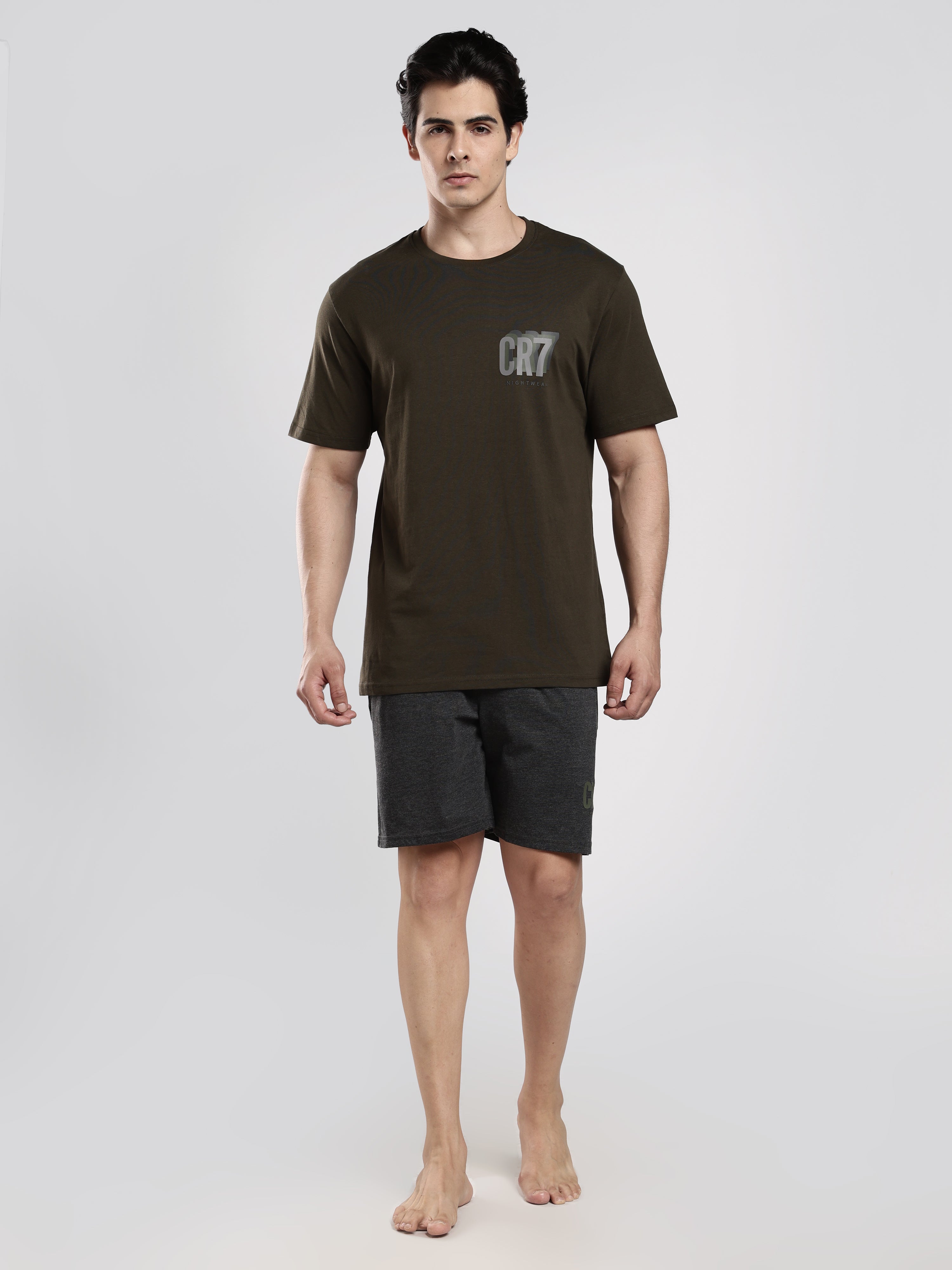 CR7 SHADOW Lounge Set – Olive & Charcoal