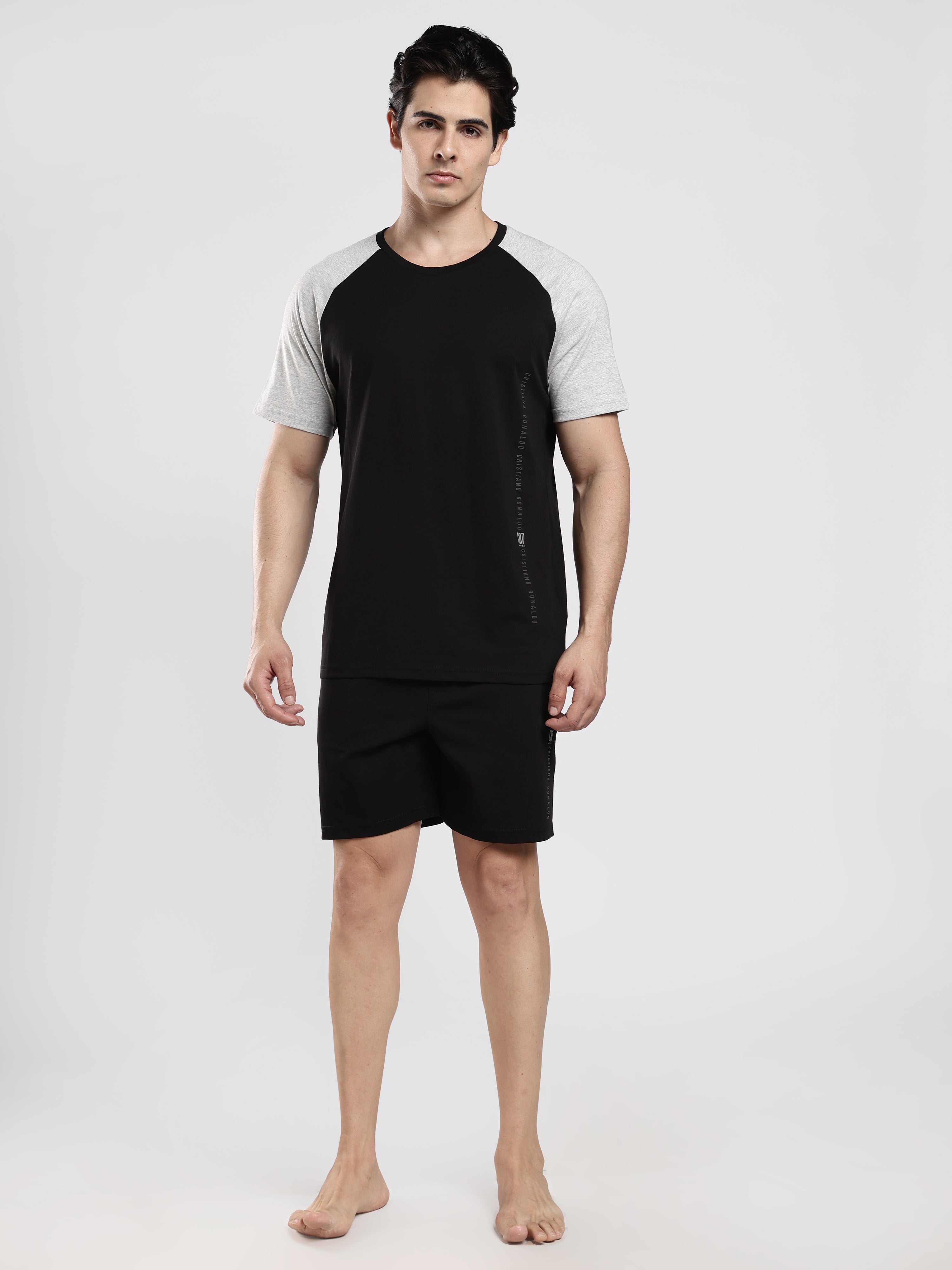 CR7 ATHLETIC Raglan Lounge Set – Black