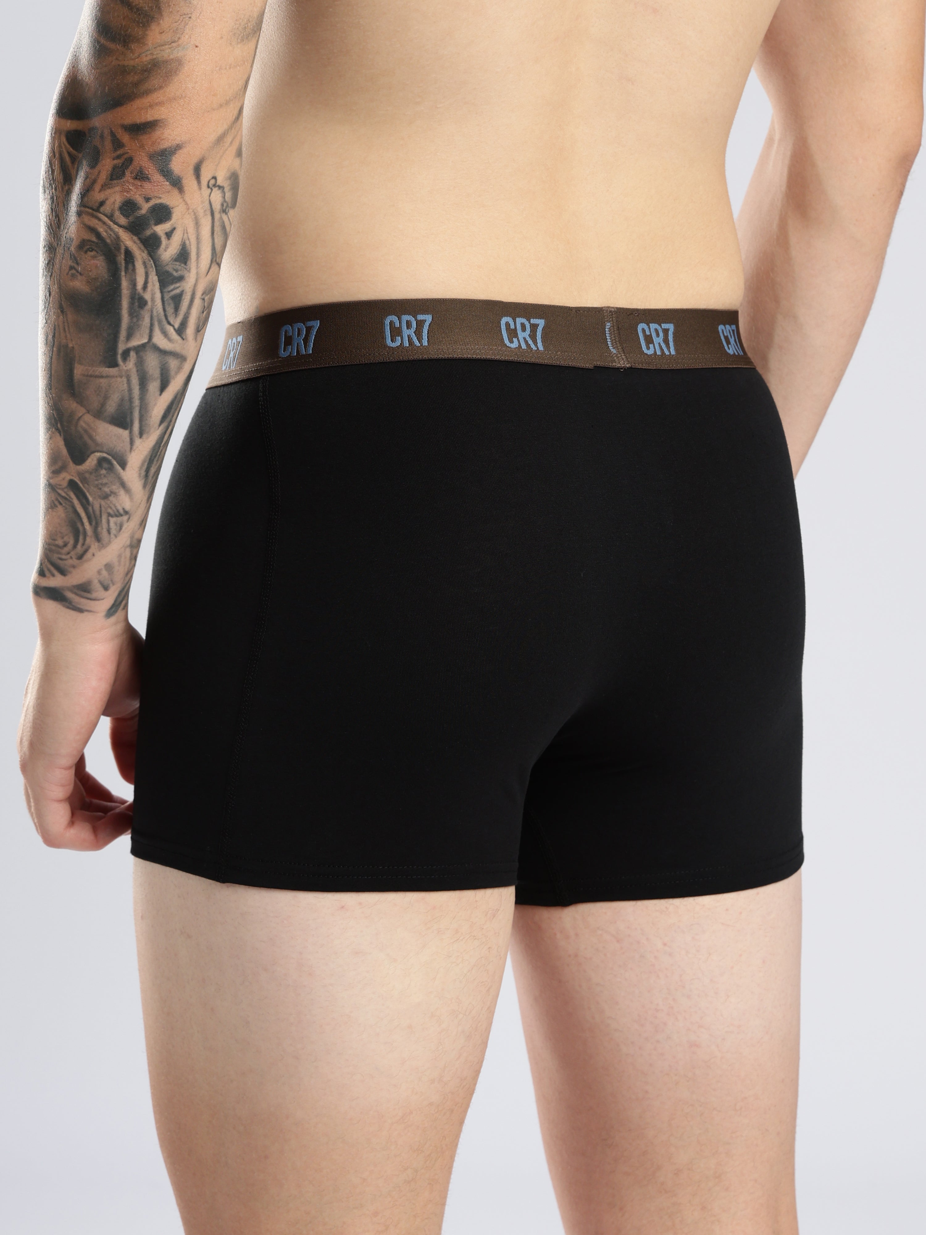 CR7 Men’s Premium Cotton Stretch Trunks – | Pack of 3 | Comfort Fit Boxer Trunks