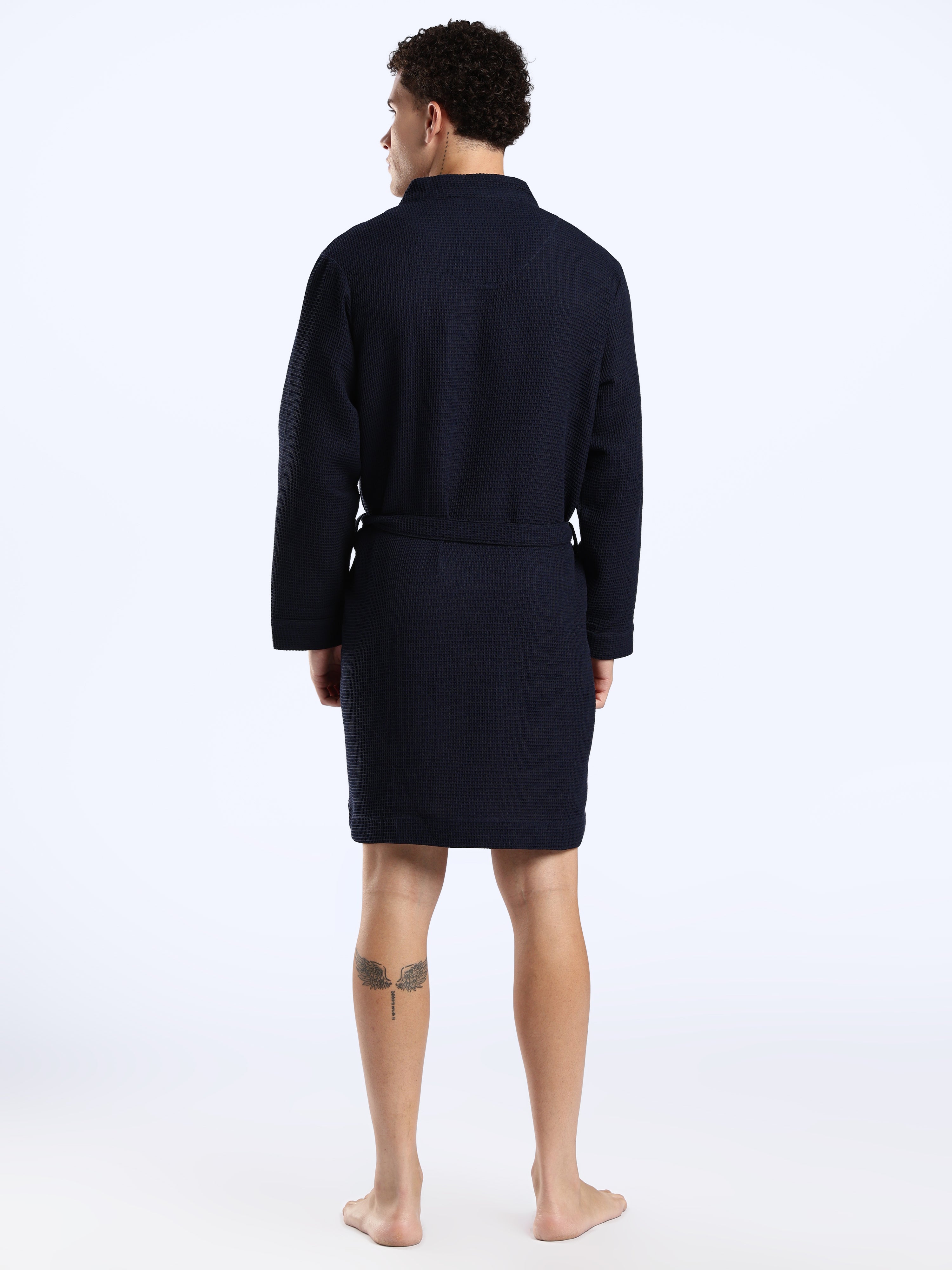CR7 RESERVE Waffle Robe – Navy