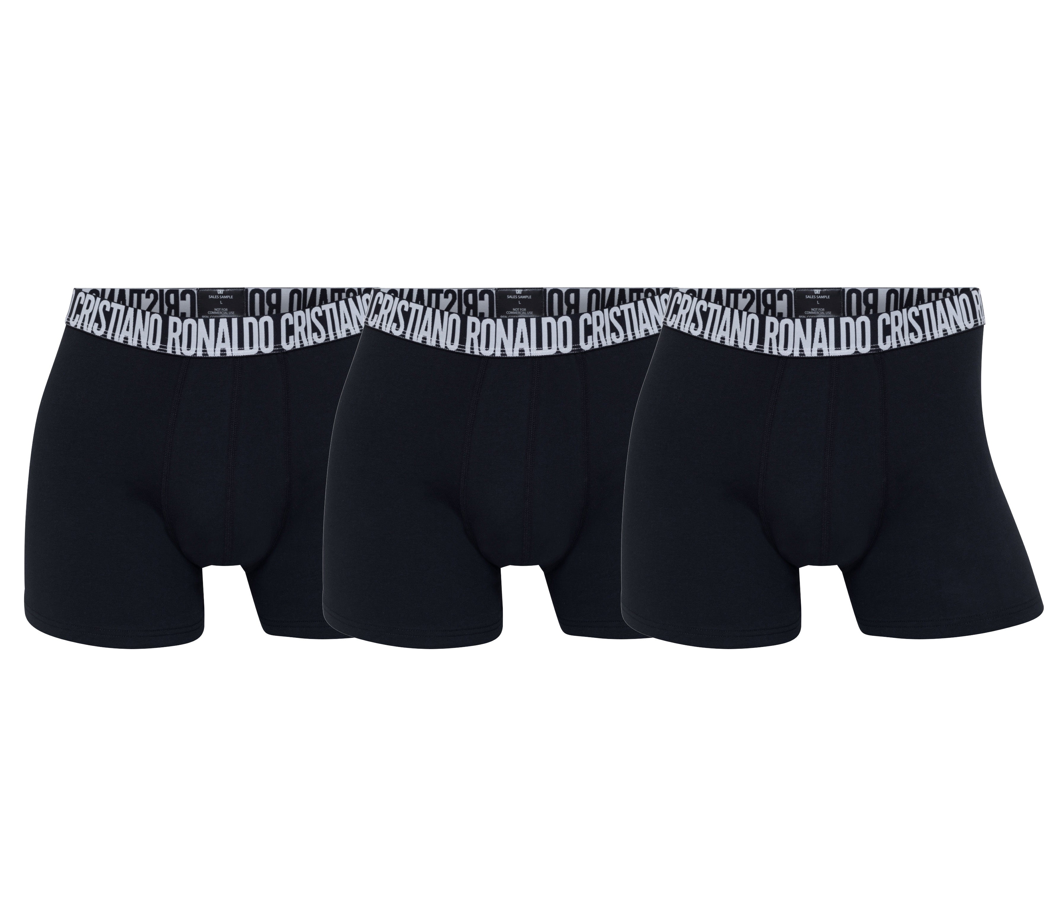 CR7 Cristiano Ronaldo Men’s Black Cotton Trunks – Pack of 3 | Premium Comfort & Athletic Fit