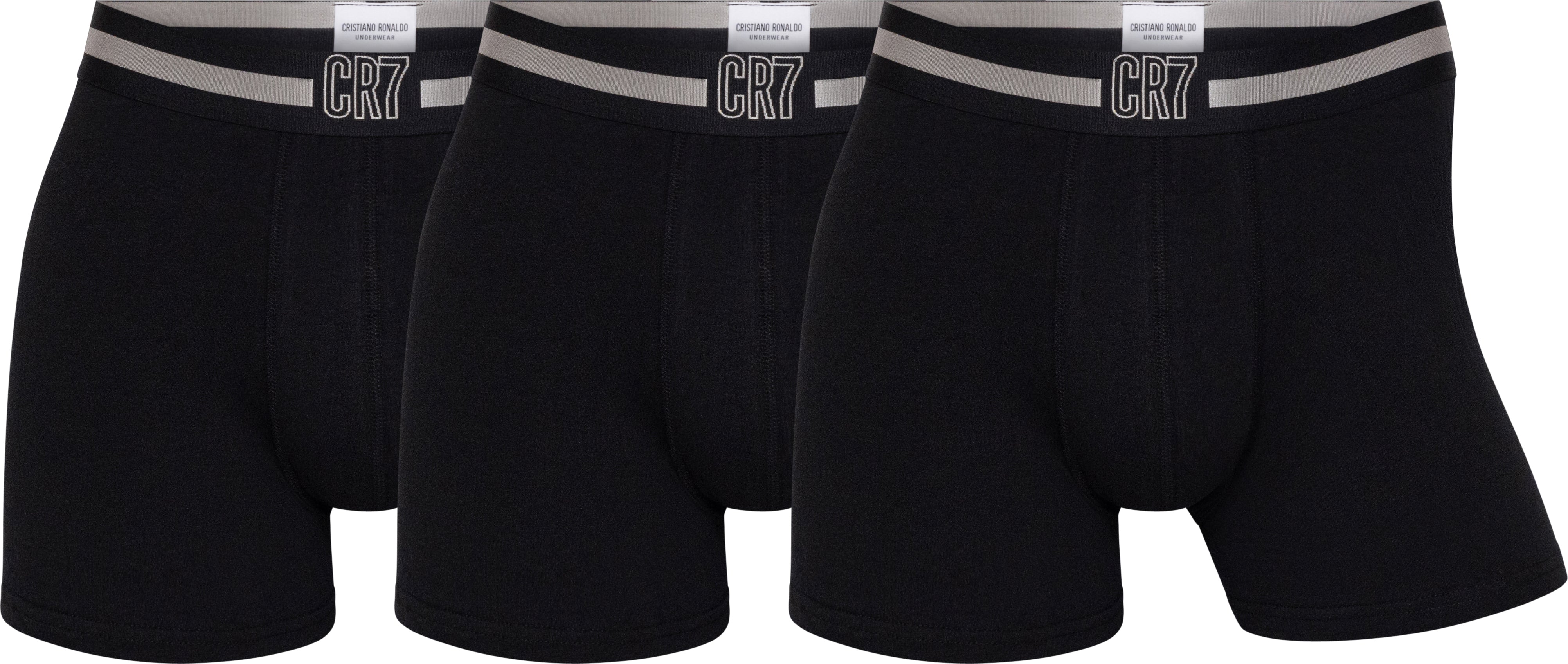 CR7 Cristiano Ronaldo Men’s Premium Cotton Stretch Trunks – Pack of 3 (Black)