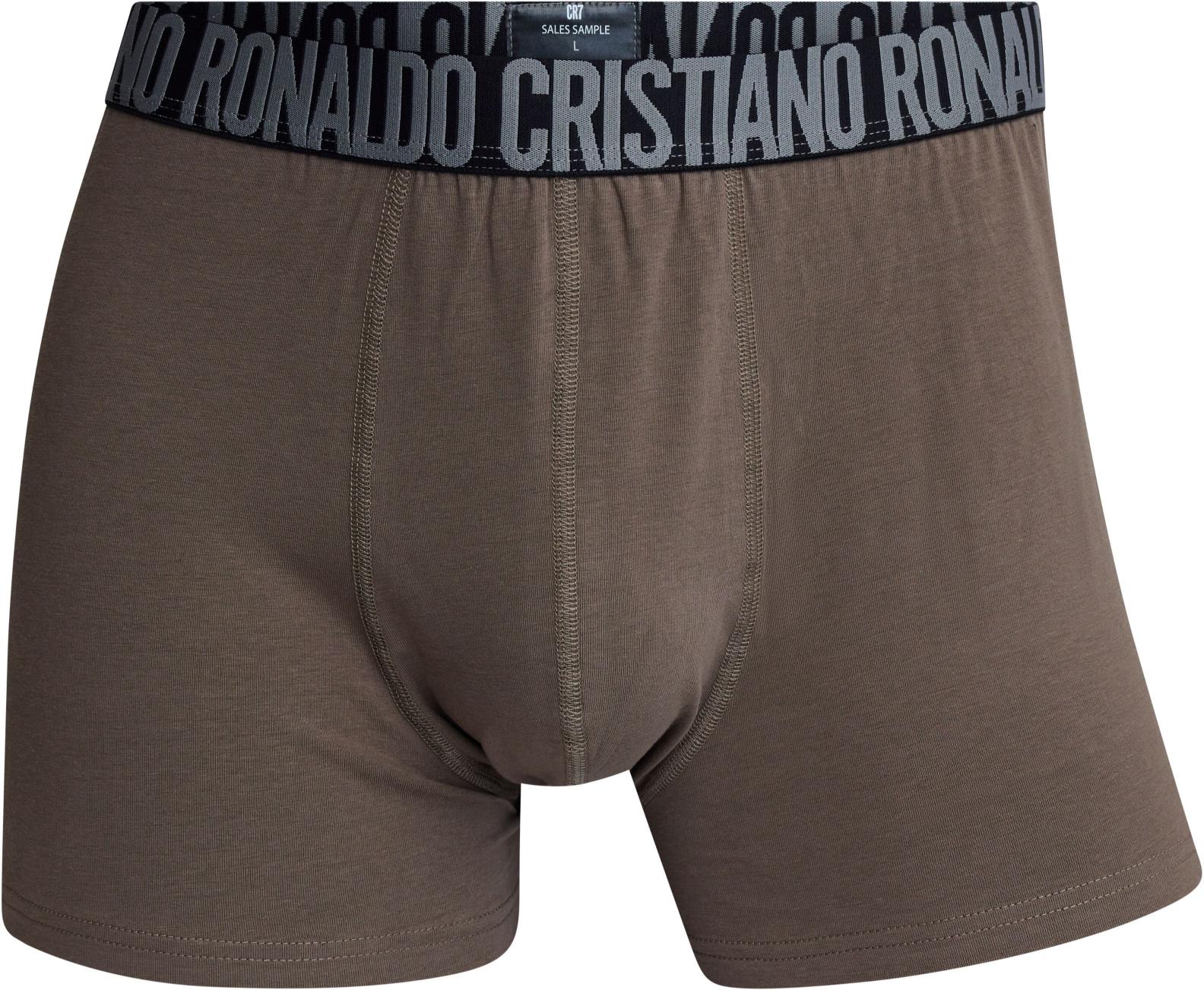 CR7 Men’s Premium Cotton Stretch Trunks – Black, Brown & Grey | Pack of 3 | Signature Ronaldo Waistband