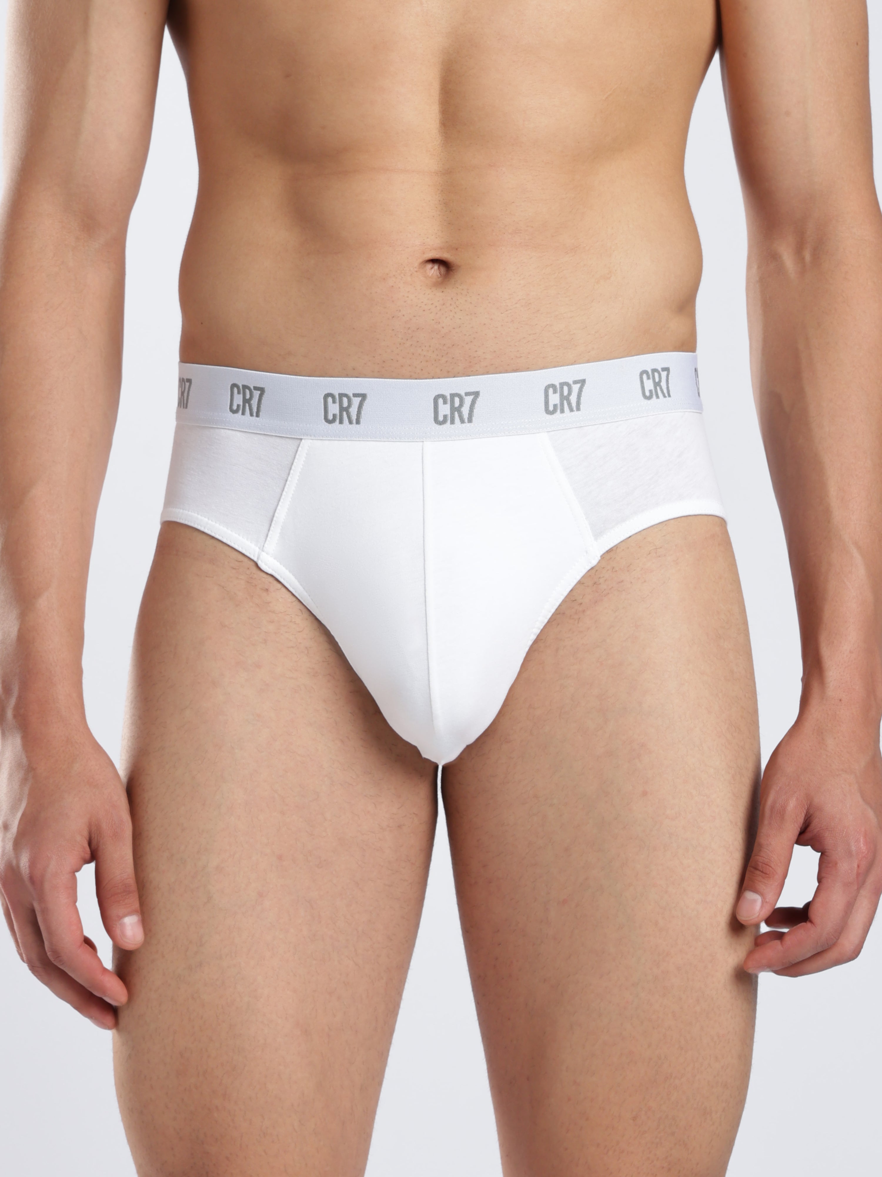 CR7 Men’s Cotton Briefs – Pack of 3 (White) | Everyday Comfort Fit