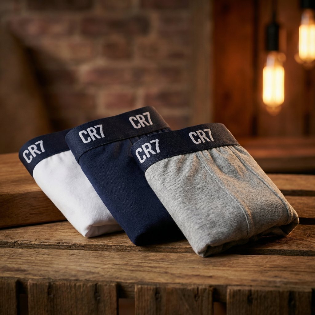 CR7 Cristiano Ronaldo Men’s Trunk Underwear – 3-Pack Soft & Breathable Boxer Trunks