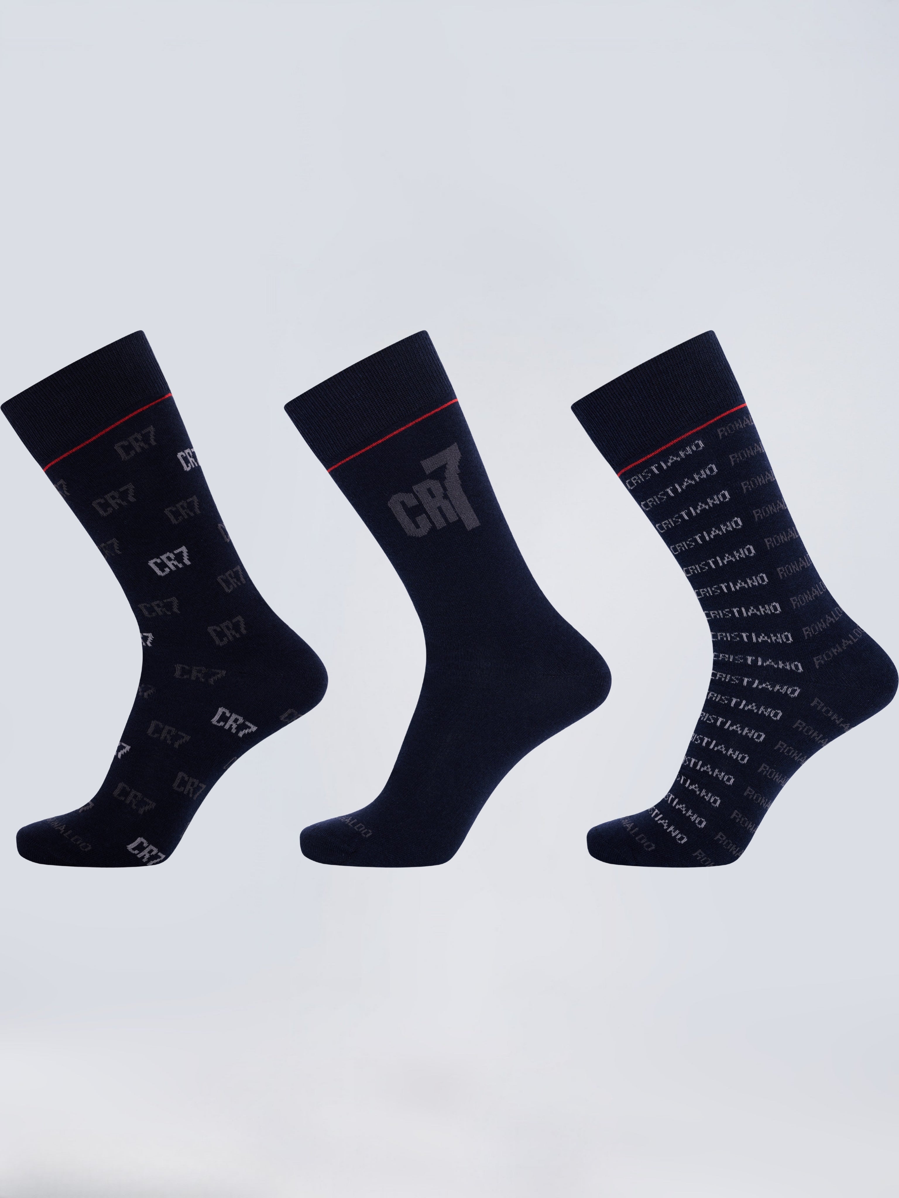 CR7 Men’s Premium Cotton Crew Socks – (Pack of 3) | Soft, Breathable & Stylish