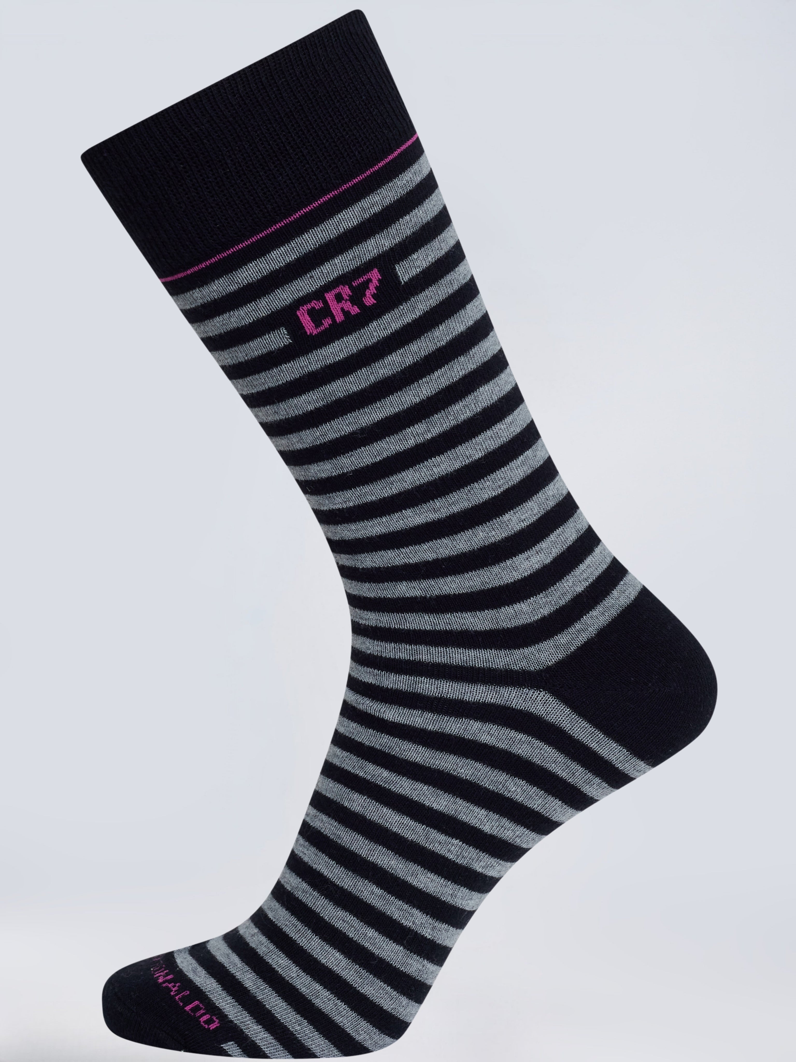 CR7 STRIPE MOTION Crew Socks – 3-Pack | Black