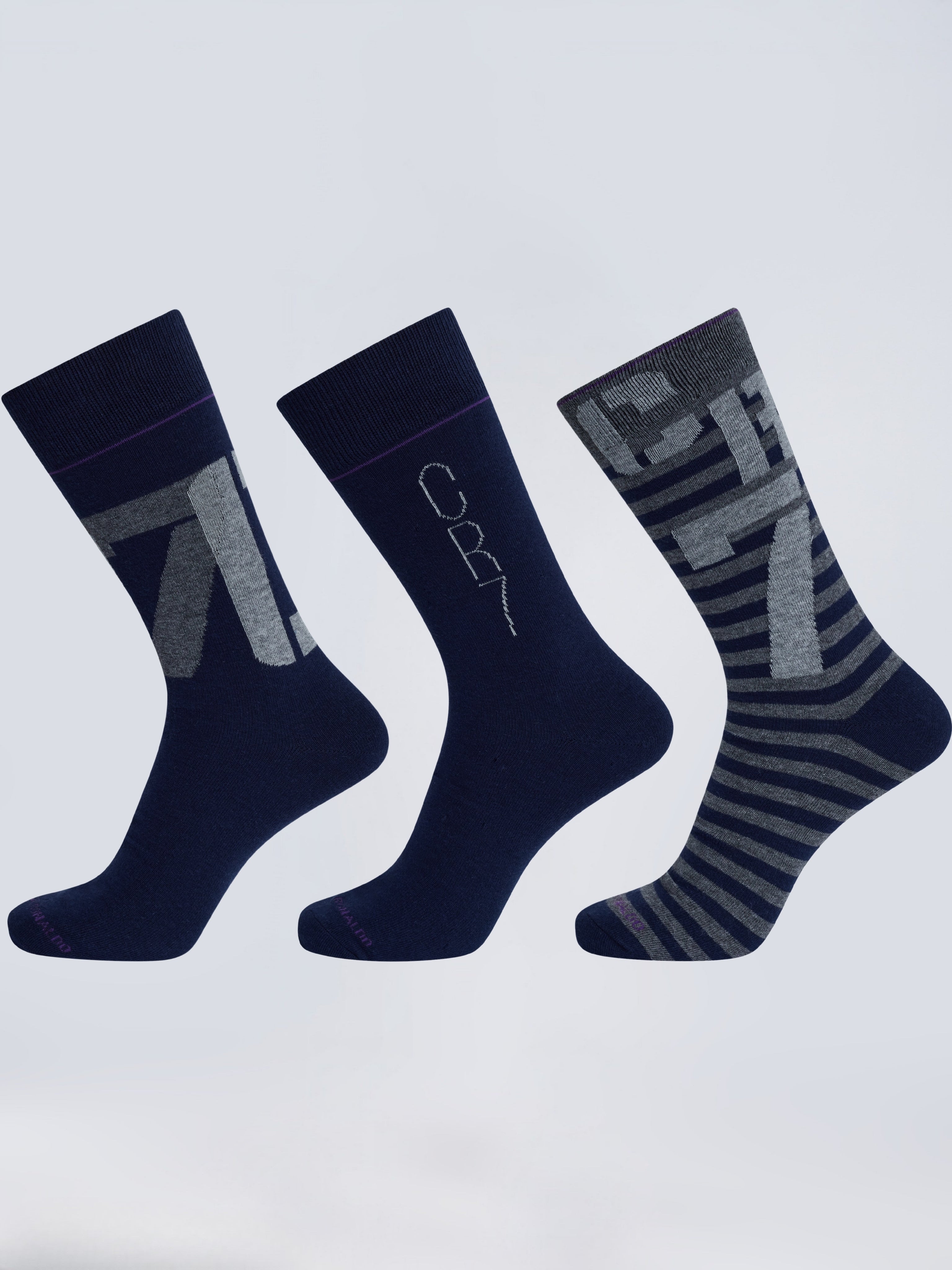 CR7 Men’s Premium Cotton Crew Socks – (Pack of 3) | Soft, Breathable & Stylish