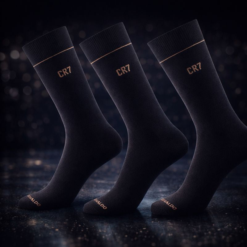 CR7 Cristiano Ronaldo Men’s Premium Cotton Crew Socks – (Pack of 3) | Soft, Breathable & Stylish