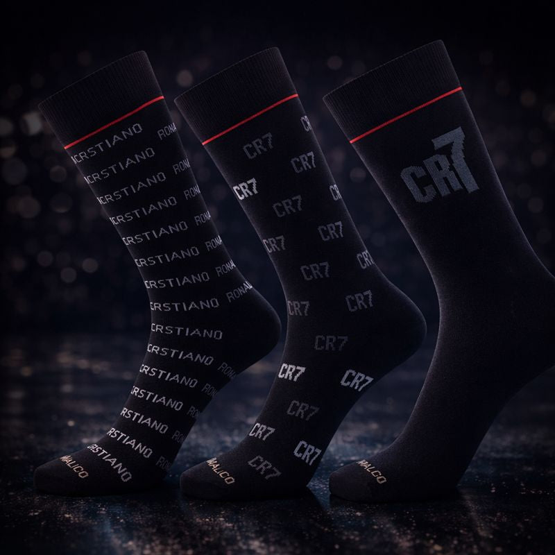 CR7 Cristiano Ronaldo Men’s Premium Cotton Crew Socks – (Pack of 3) | Soft, Breathable & Stylish