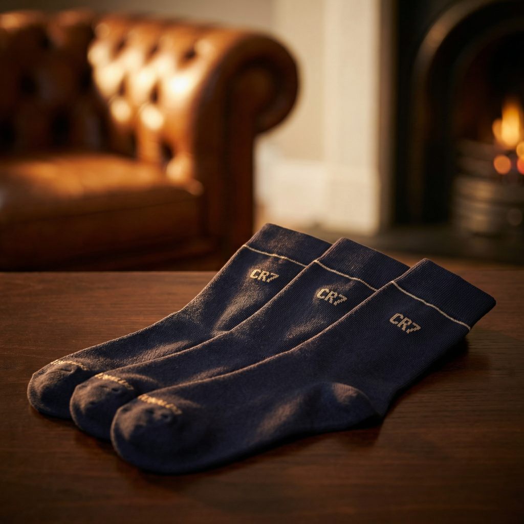 CR7 Cristiano Ronaldo Men’s Premium Cotton Crew Socks – (Pack of 3) | Soft, Breathable & Stylish