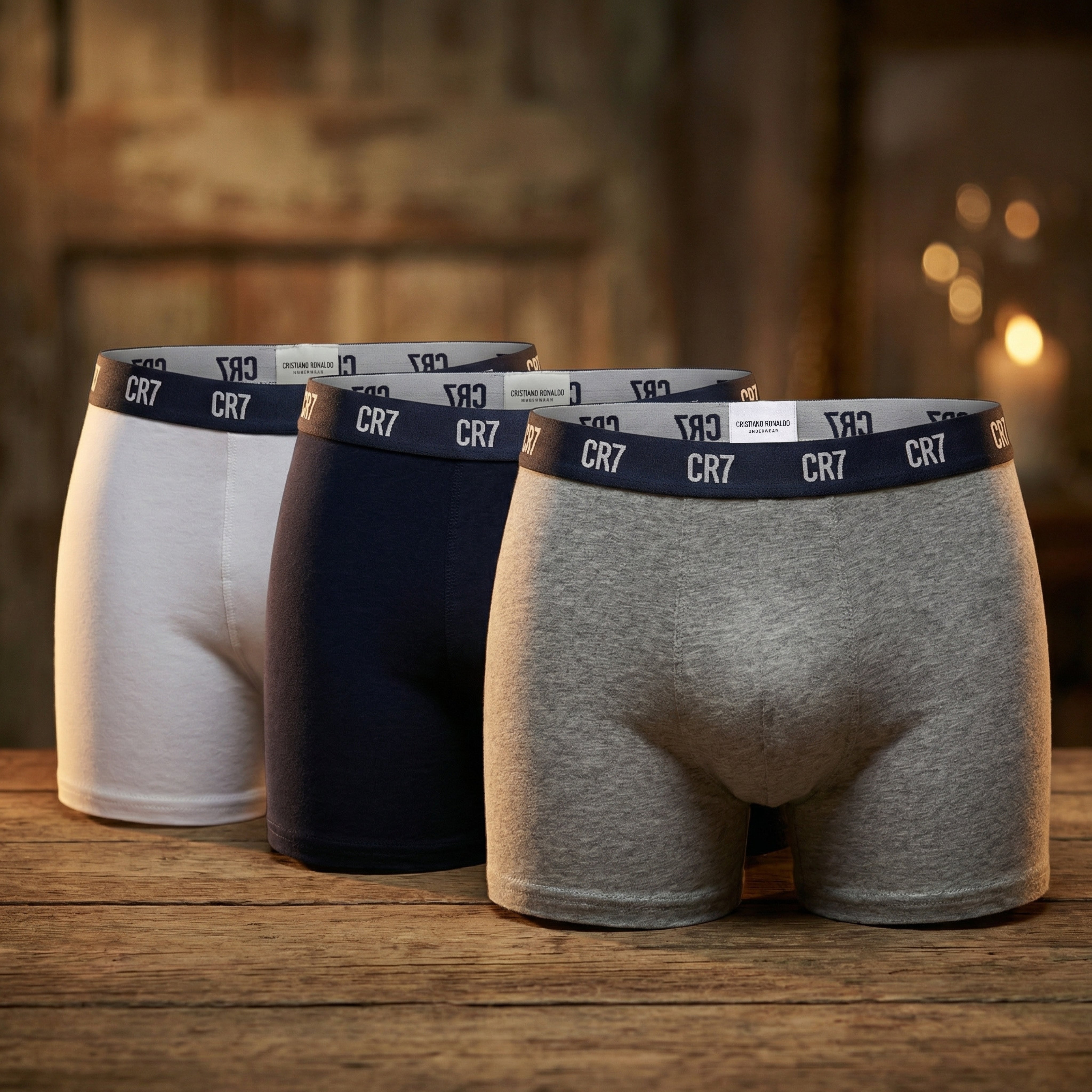 CR7 Cristiano Ronaldo Men’s Trunk Underwear – 3-Pack Soft & Breathable Boxer Trunks