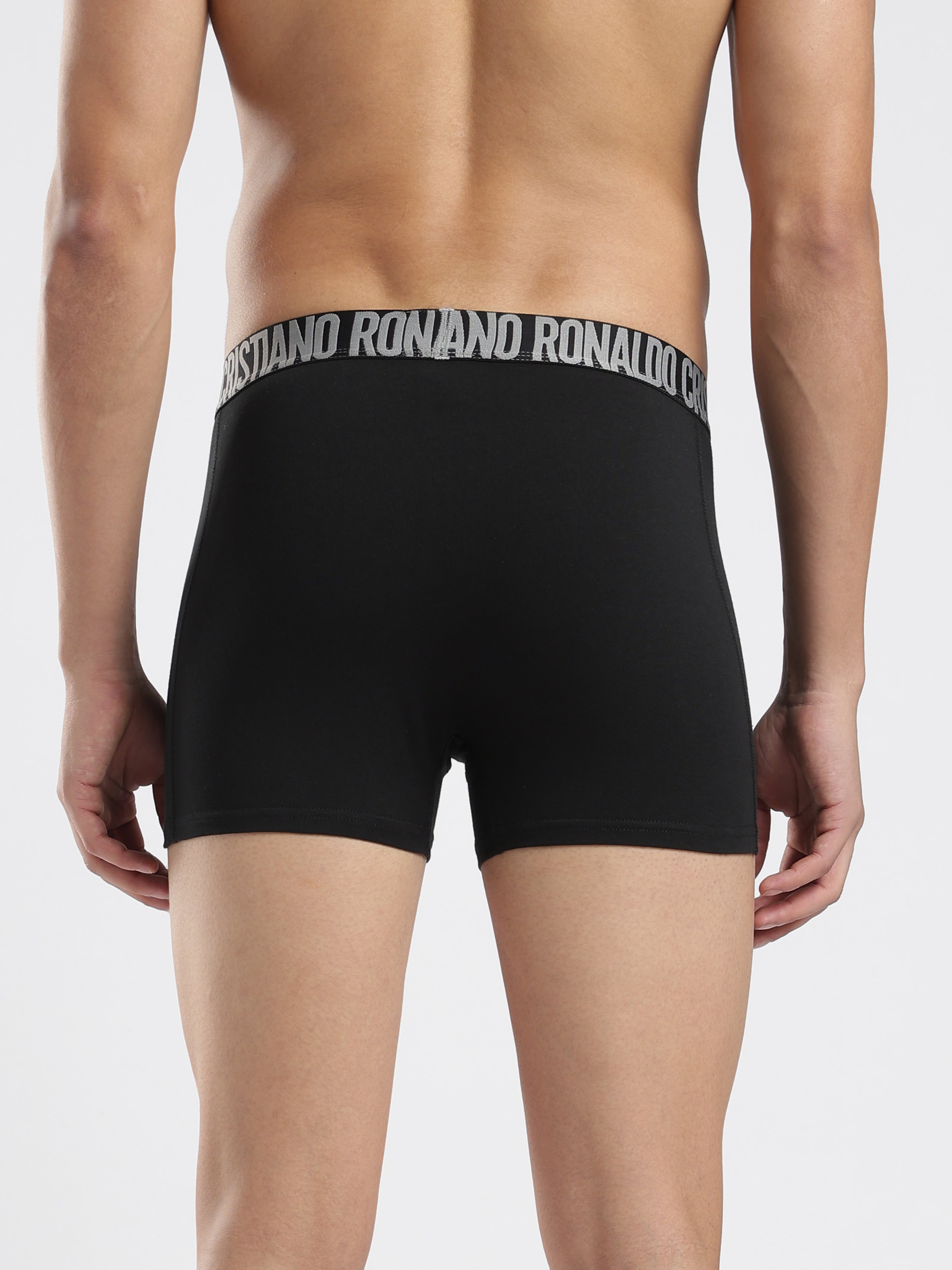 CR7 Men’s Premium Cotton Stretch Trunks – Black, Brown & Grey | Pack of 3
