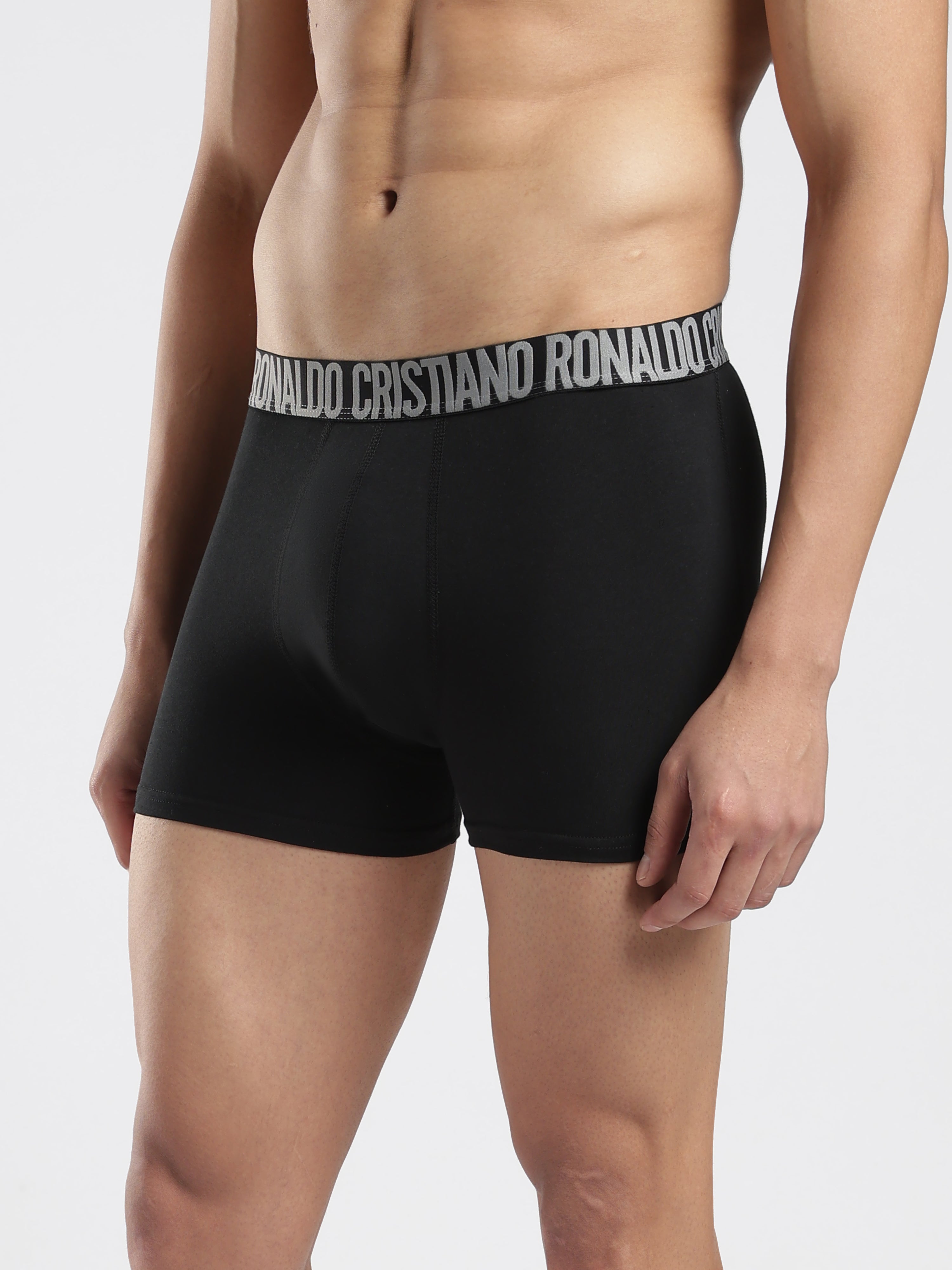 CR7 Men’s Premium Cotton Stretch Trunks – Black, Brown & Grey | Pack of 3