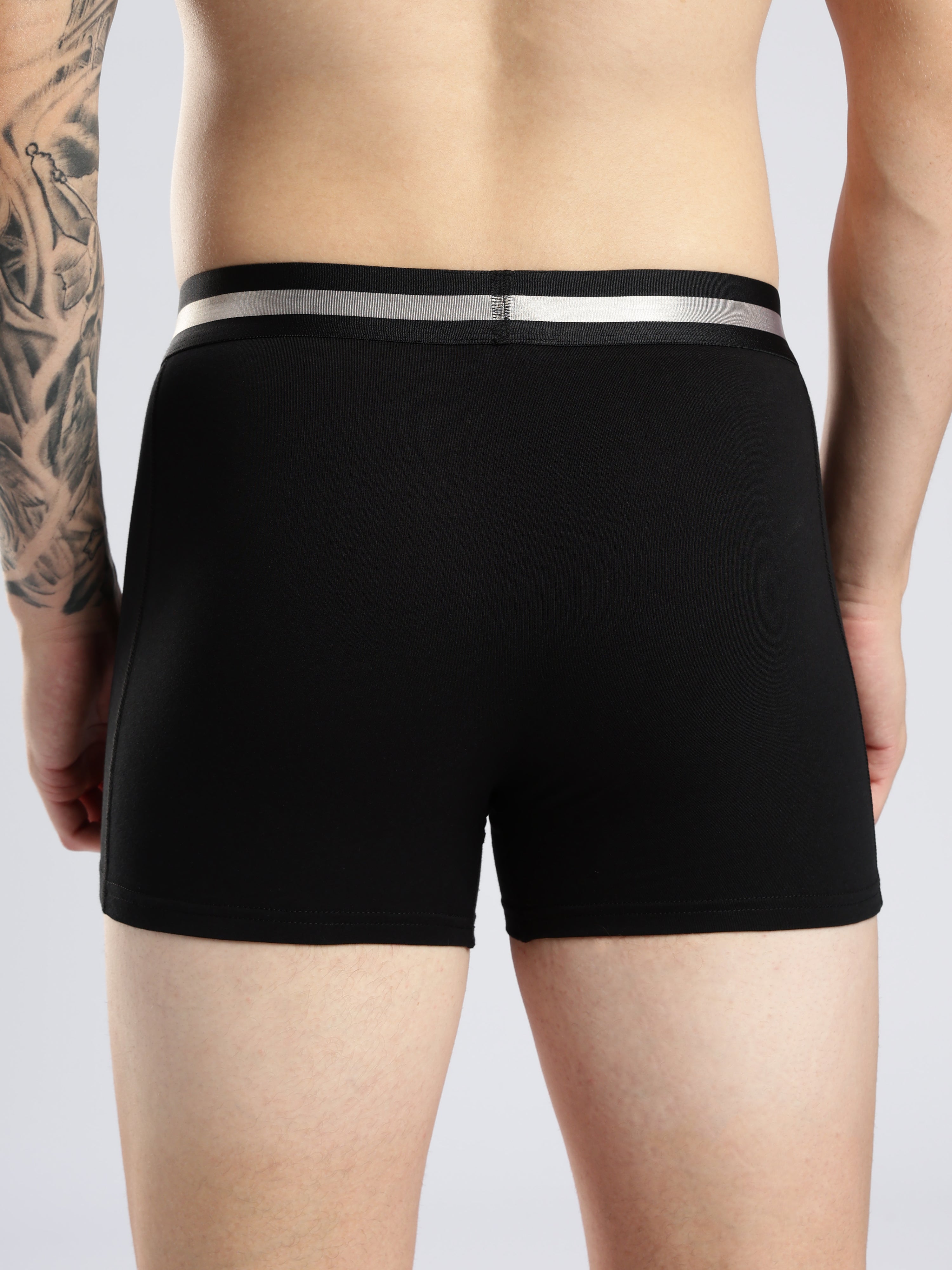 CR7 Men’s Premium Cotton Stretch Trunks – Pack of 3 (Black)