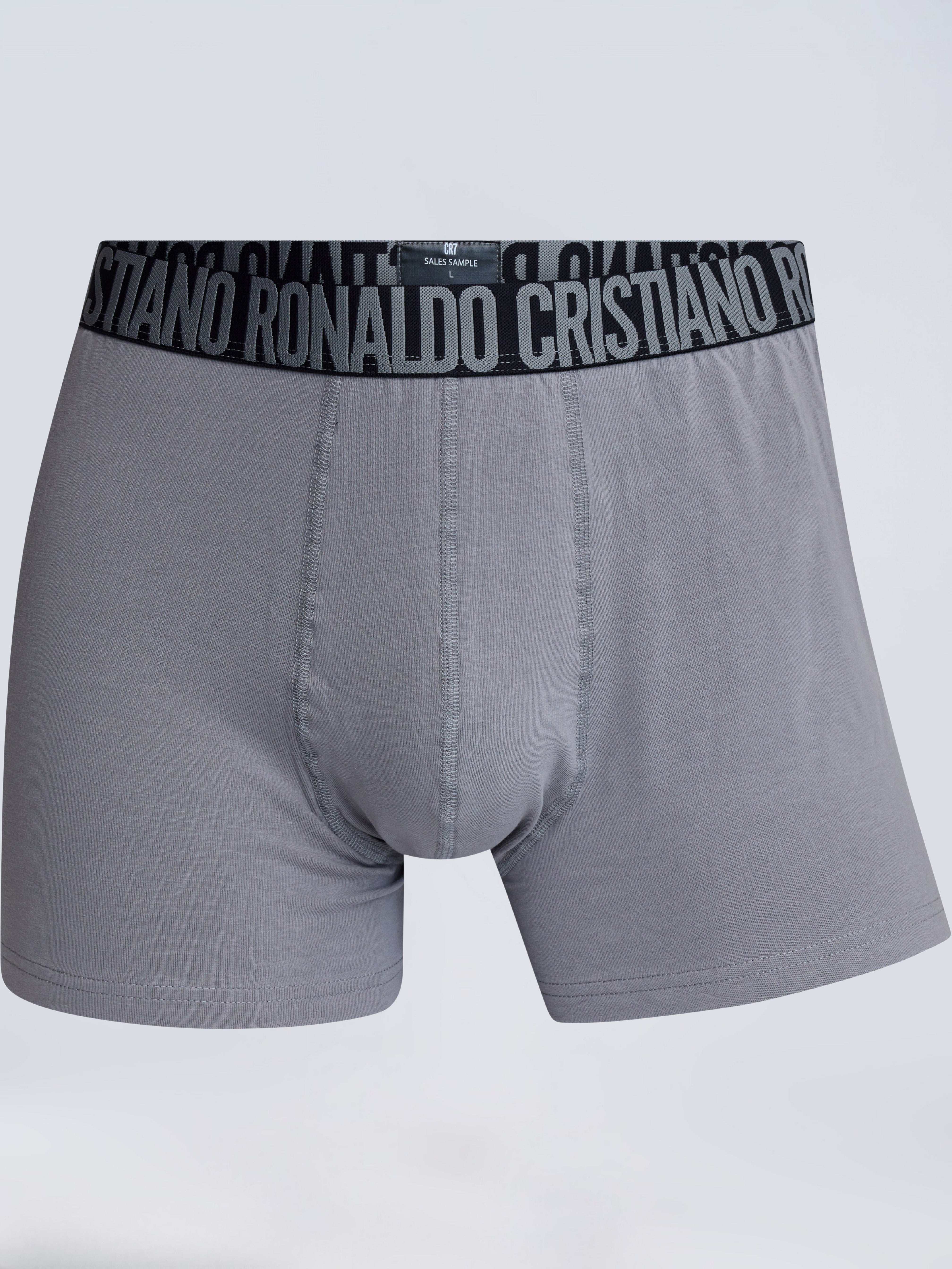 CR7 Men’s Premium Cotton Stretch Trunks – Black, Brown & Grey | Pack of 3