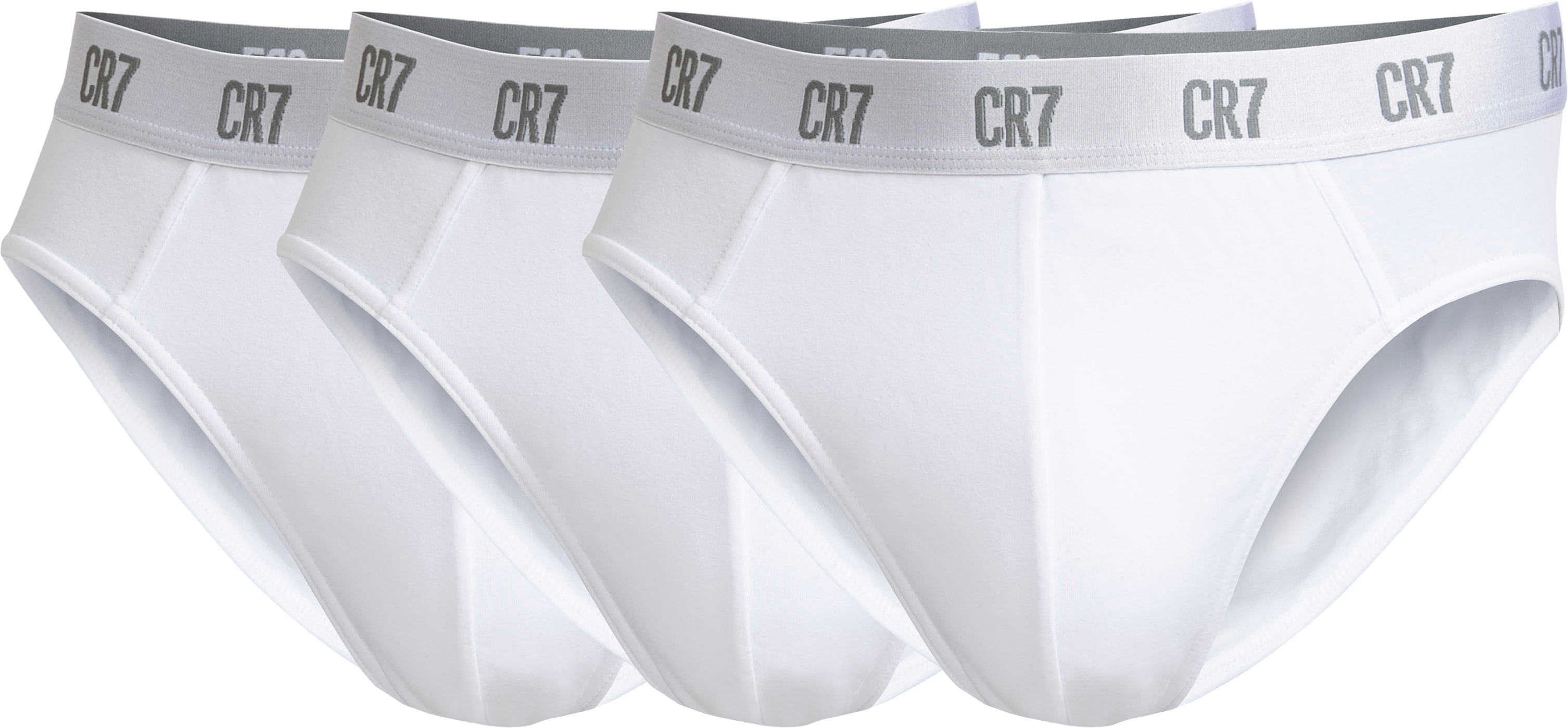 CR7 Cristiano Ronaldo Men’s Cotton Briefs – Pack of 3 (White) | Everyday Comfort Fit