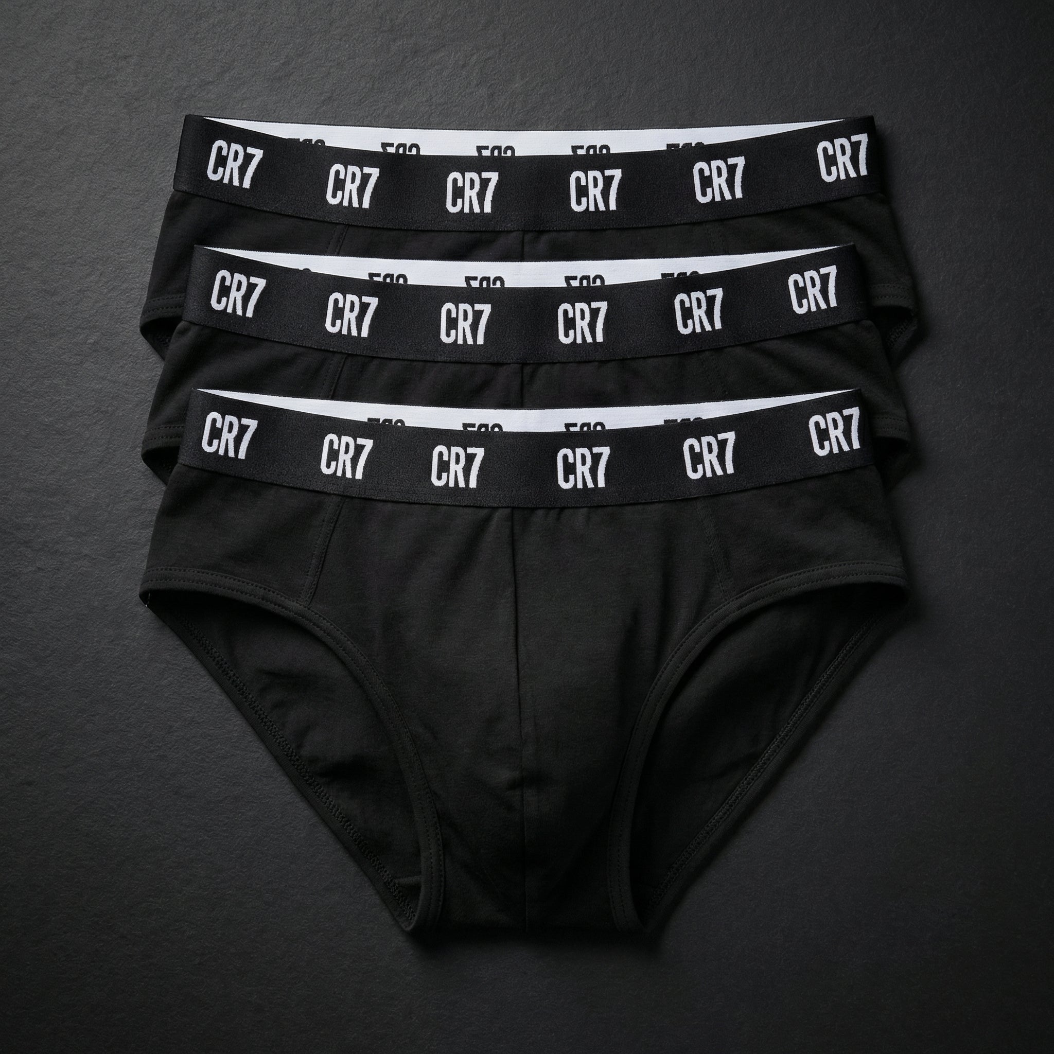 CR7 Cristiano Ronaldo Men’s Black Cotton Briefs – Pack of 3 | Soft, Breathable & Secure Fit