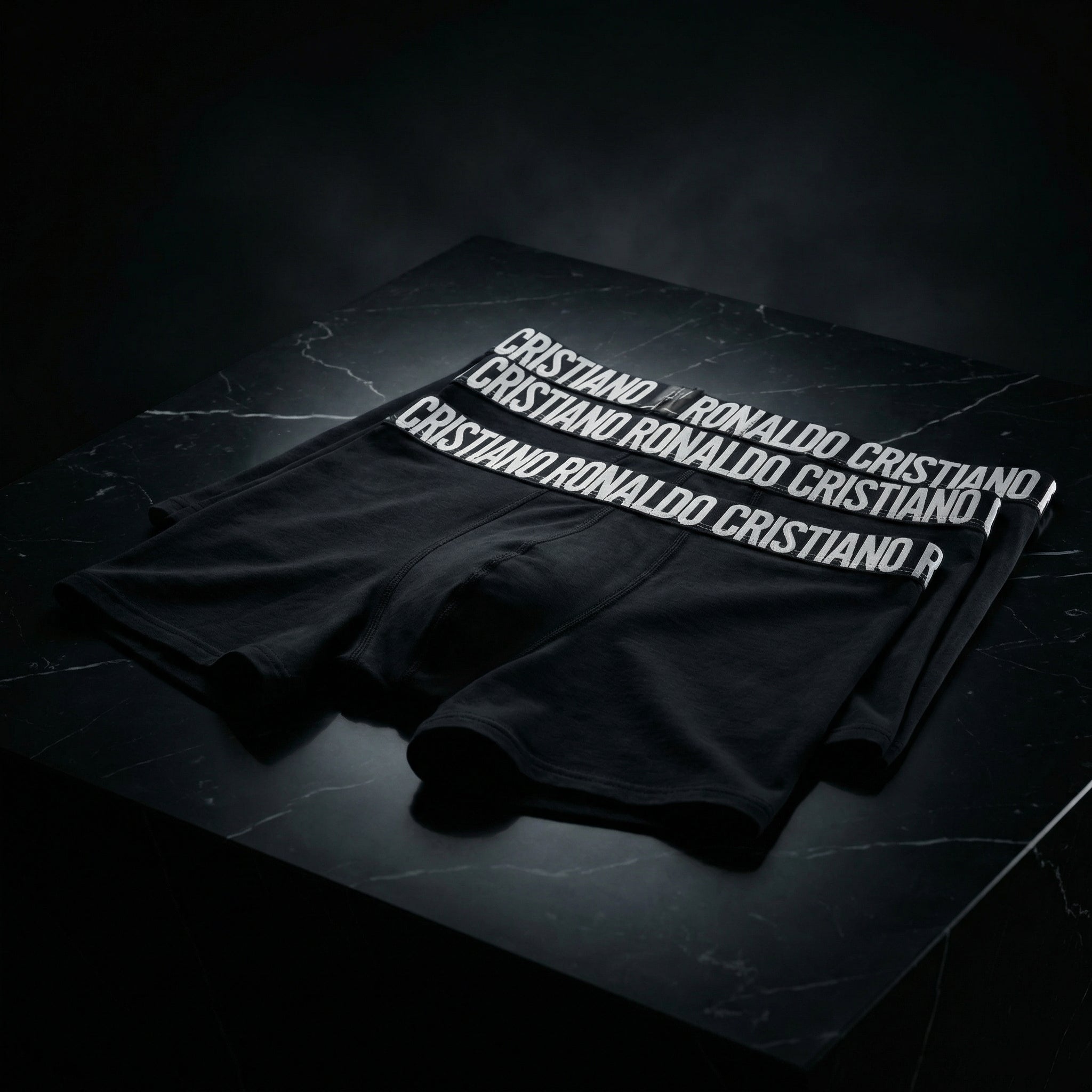 CR7 Cristiano Ronaldo Men’s Black Cotton Trunks  – Pack of 3 | Premium Comfort & Athletic Fit