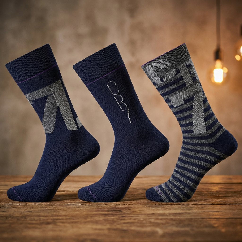 CR7 Cristiano Ronaldo Men’s Premium Cotton Crew Socks –  (Pack of 3) | Soft, Breathable & Stylish