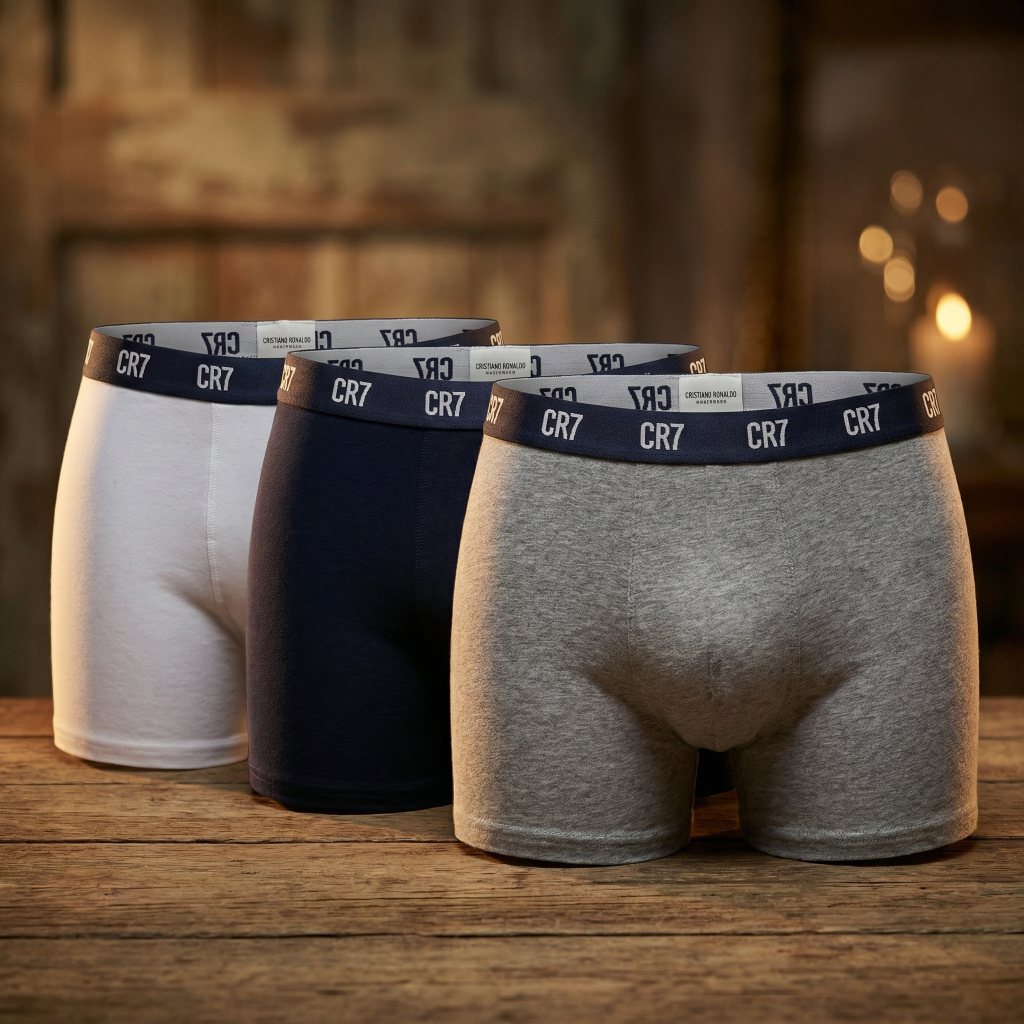 CR7 Cristiano Ronaldo Men’s Trunk Underwear – 3-Pack Soft & Breathable Boxer Trunks