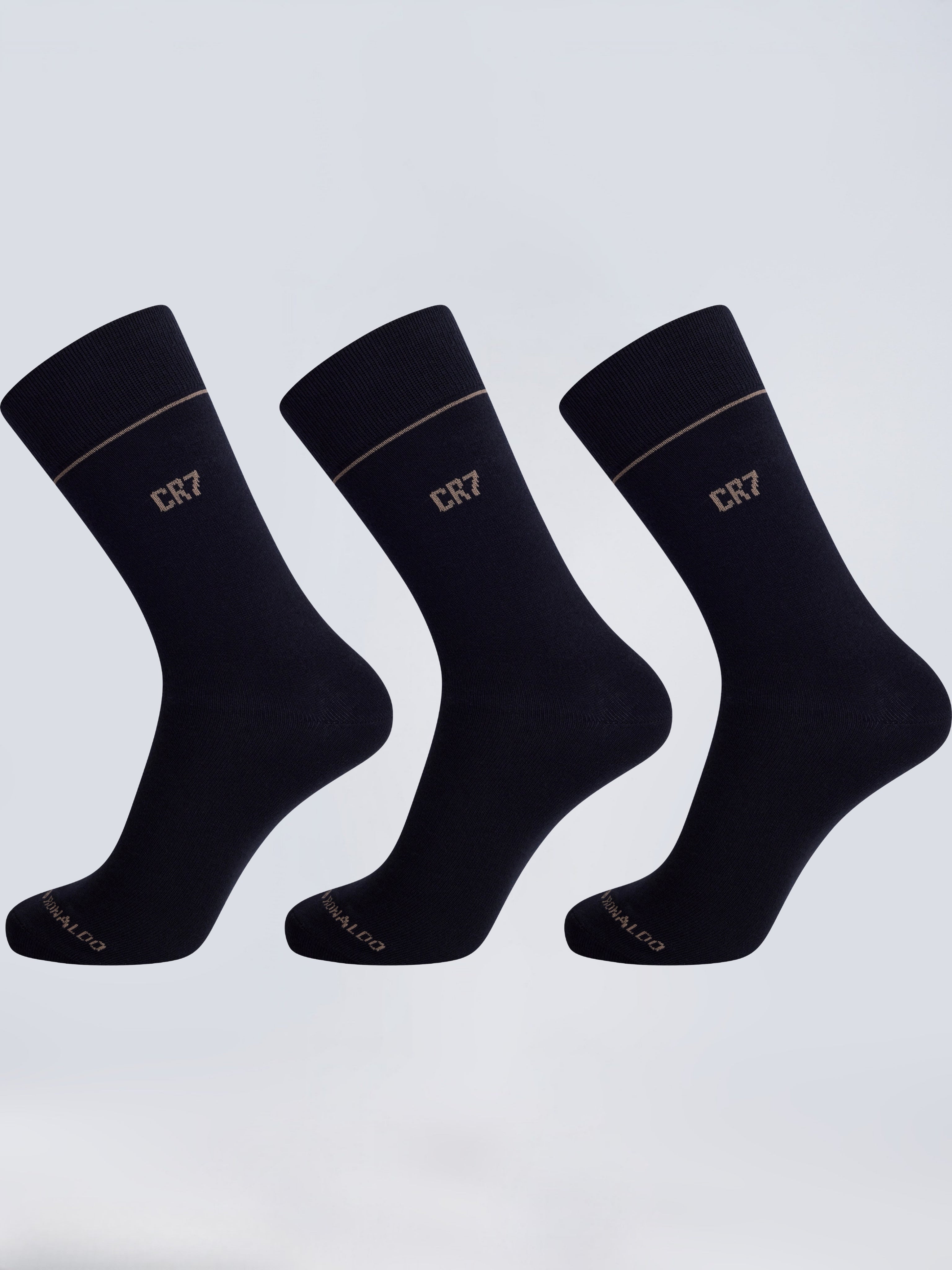 CR7 Men’s Premium Cotton Crew Socks –  (Pack of 3) | Soft, Breathable & Stylish