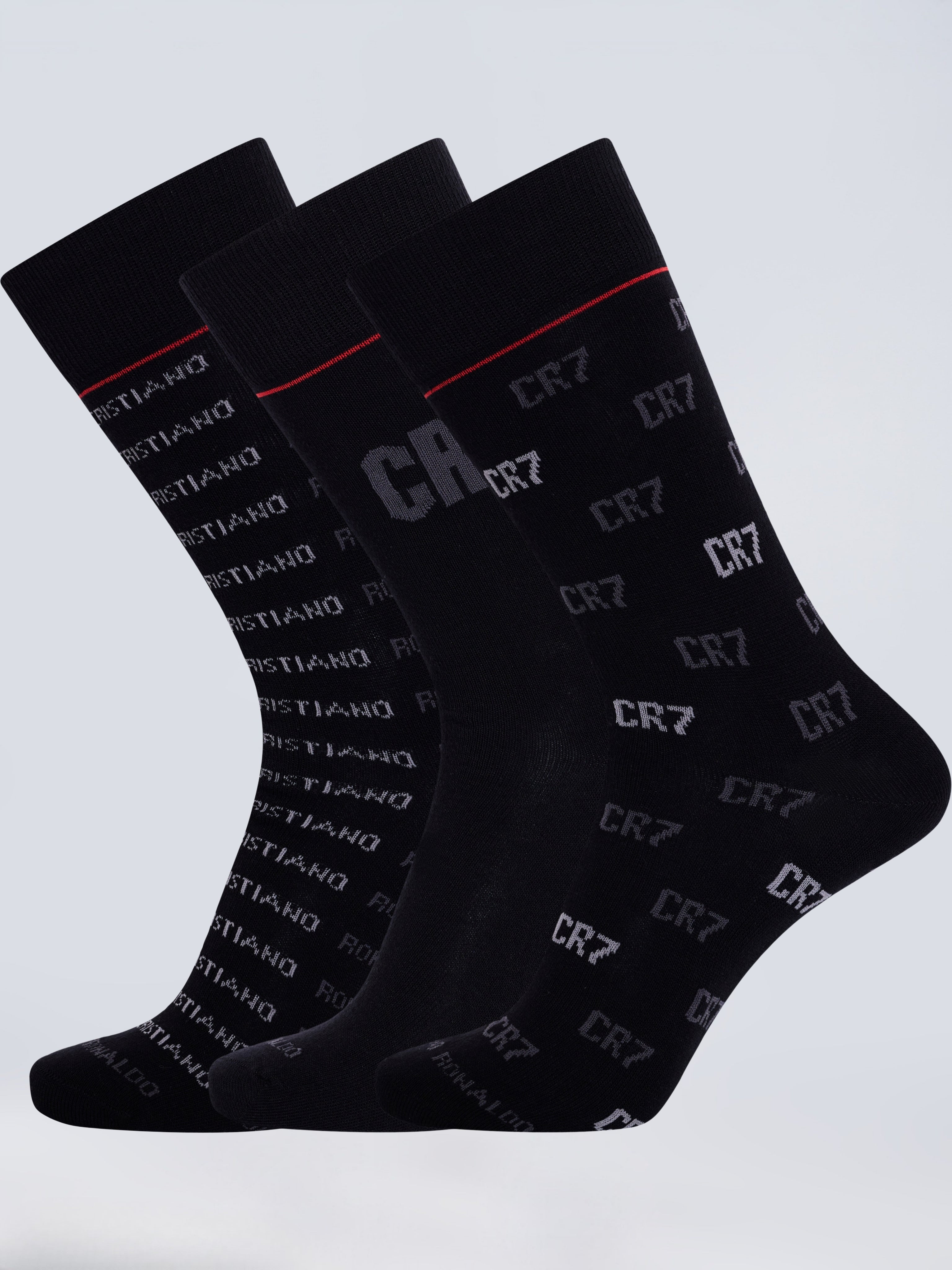 CR7 Men’s Premium Cotton Crew Socks –  (Pack of 3) | Soft, Breathable & Stylish