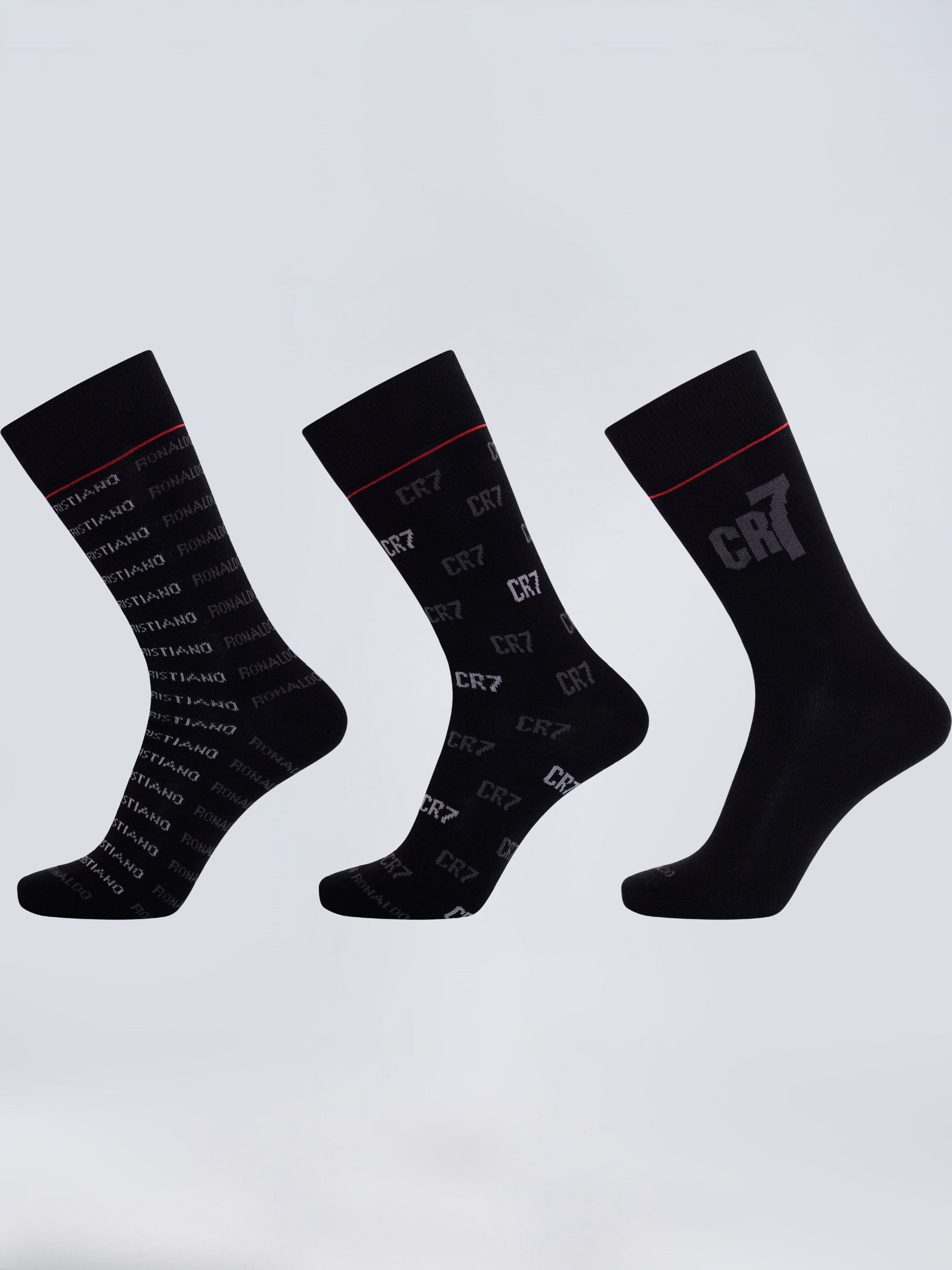 CR7 Men’s Premium Cotton Crew Socks –  (Pack of 3) | Soft, Breathable & Stylish