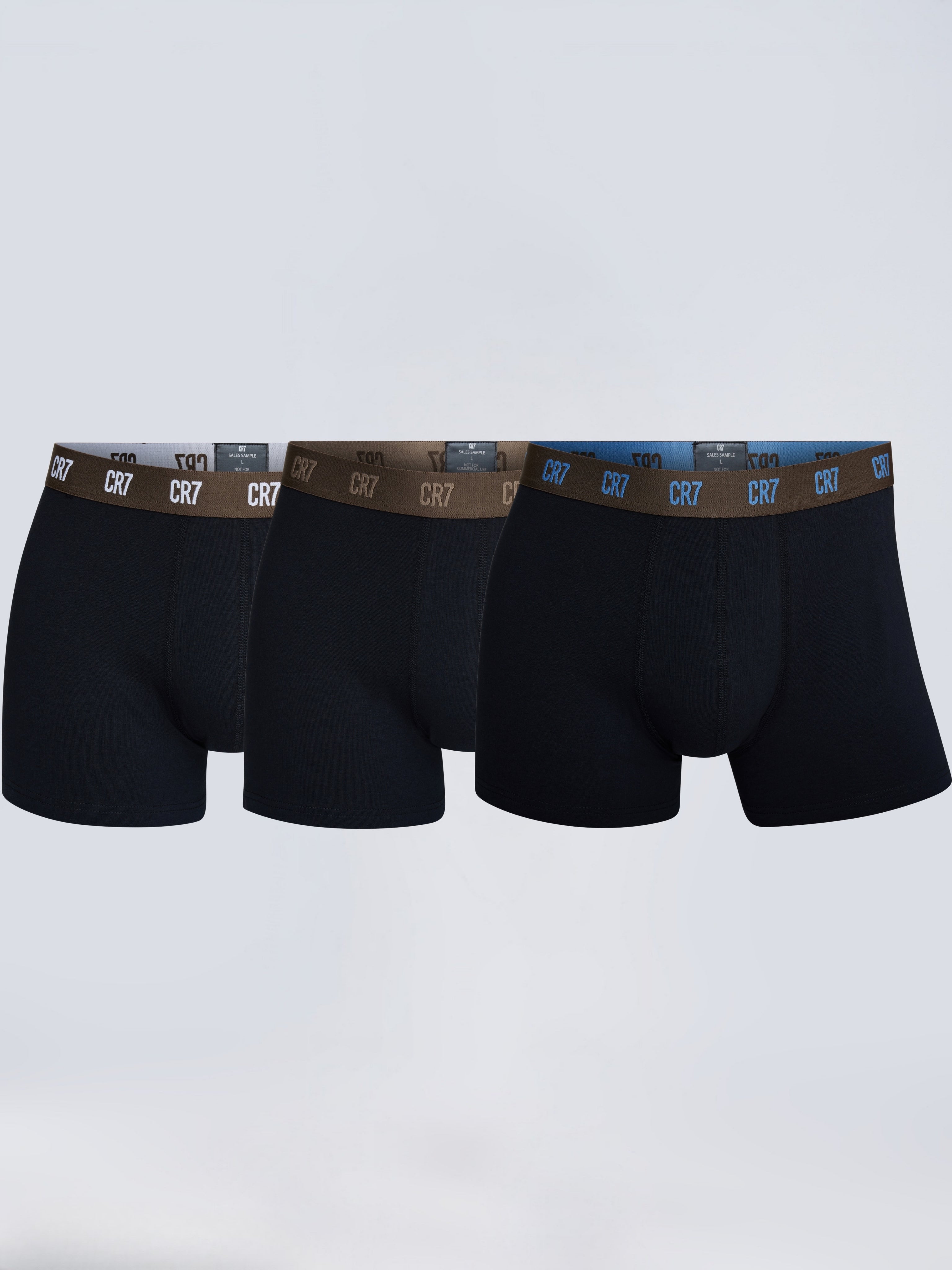 CR7 Men’s Premium Cotton Stretch Trunks – | Pack of 3 | Comfort Fit Boxer Trunks