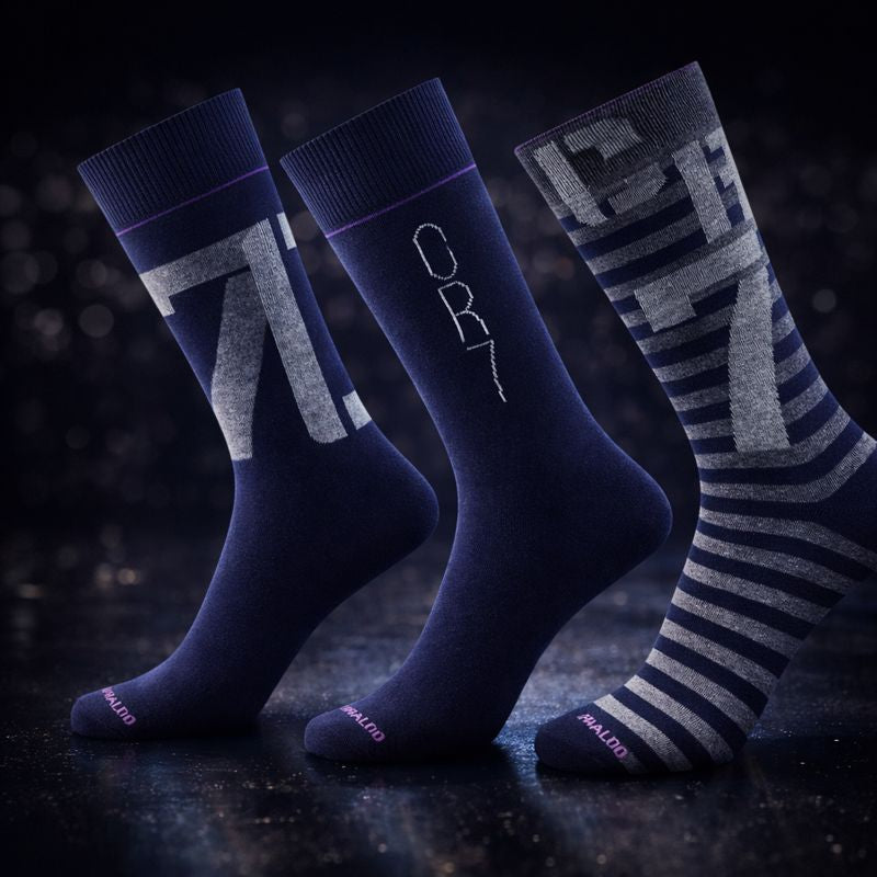 CR7 Cristiano Ronaldo Men’s Premium Cotton Crew Socks –  (Pack of 3) | Soft, Breathable & Stylish
