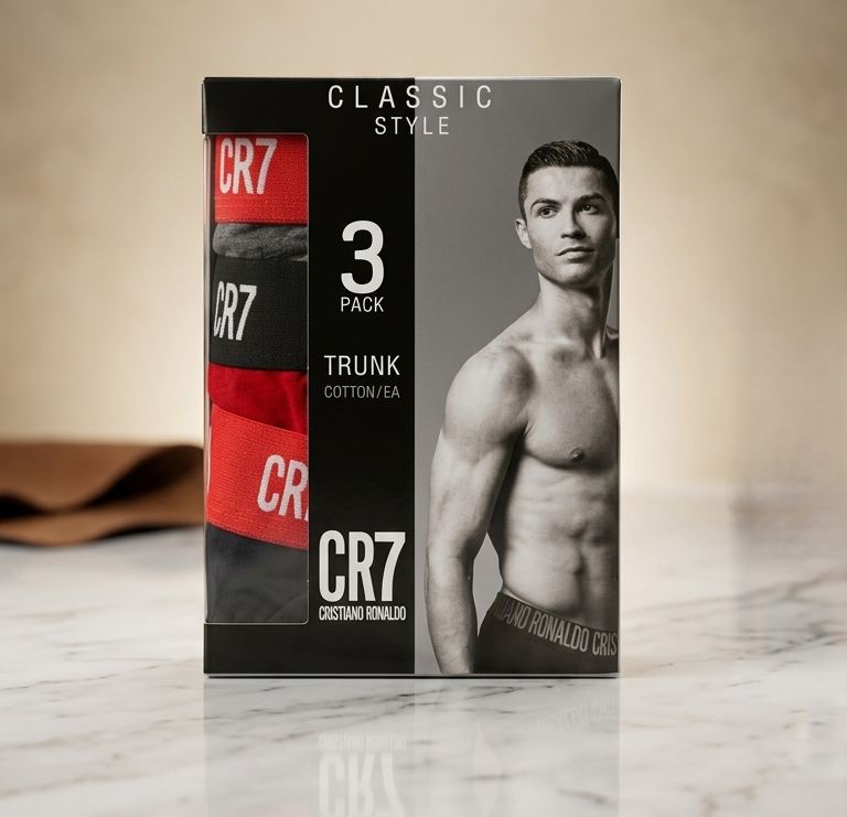 CR7 Cristiano Ronaldo Premium Cotton Boxer Trunks – Pack of 3 | Soft, Breathable & Stretch Fit