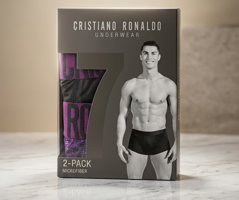 CR7 Cristiano Ronaldo Trunks – Premium Comfort Fit Cotton Stretch Underwear (Pack of 2)