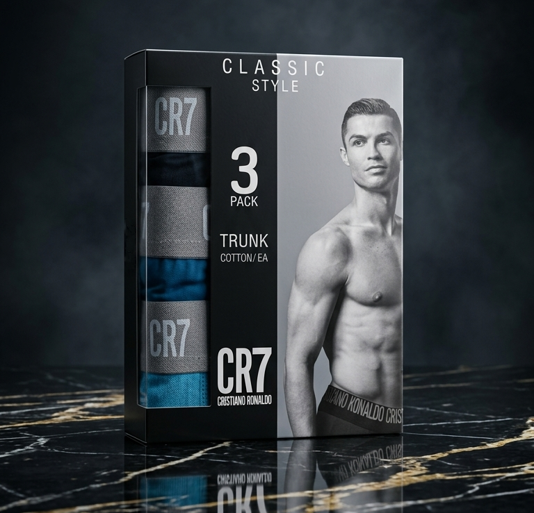 CR7 Cristiano Ronaldo Men’s Boxer Trunks – Soft Cotton 3-Pack