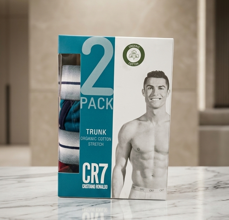 CR7 Cristiano Ronaldo Trunks – Premium Comfort Fit Cotton Stretch Underwear (2 Pack)