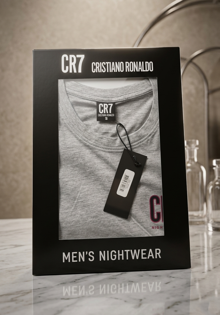 CR7 Cristiano Ronaldo Men’s Premium Nightwear Set – Soft Cotton Lounge T-Shirt & Shorts