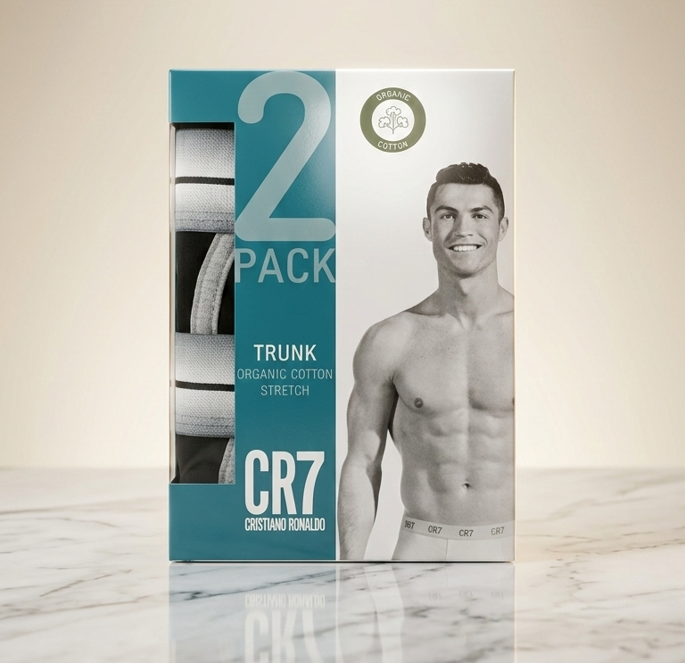 CR7 Cristiano Ronaldo Trunks – Premium Comfort Fit Cotton Stretch Underwear (2 Pack)