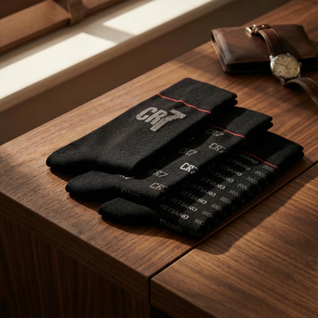 CR7 Cristiano Ronaldo Men’s Premium Cotton Crew Socks –  (Pack of 3) | Soft, Breathable & Stylish