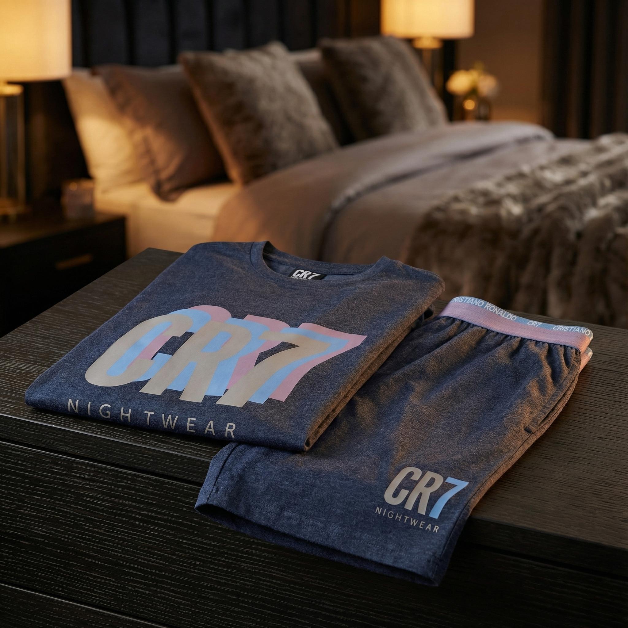 CR7 Cristiano Ronaldo Men’s Premium Nightwear Set – Soft Cotton Lounge T-Shirt & Shorts