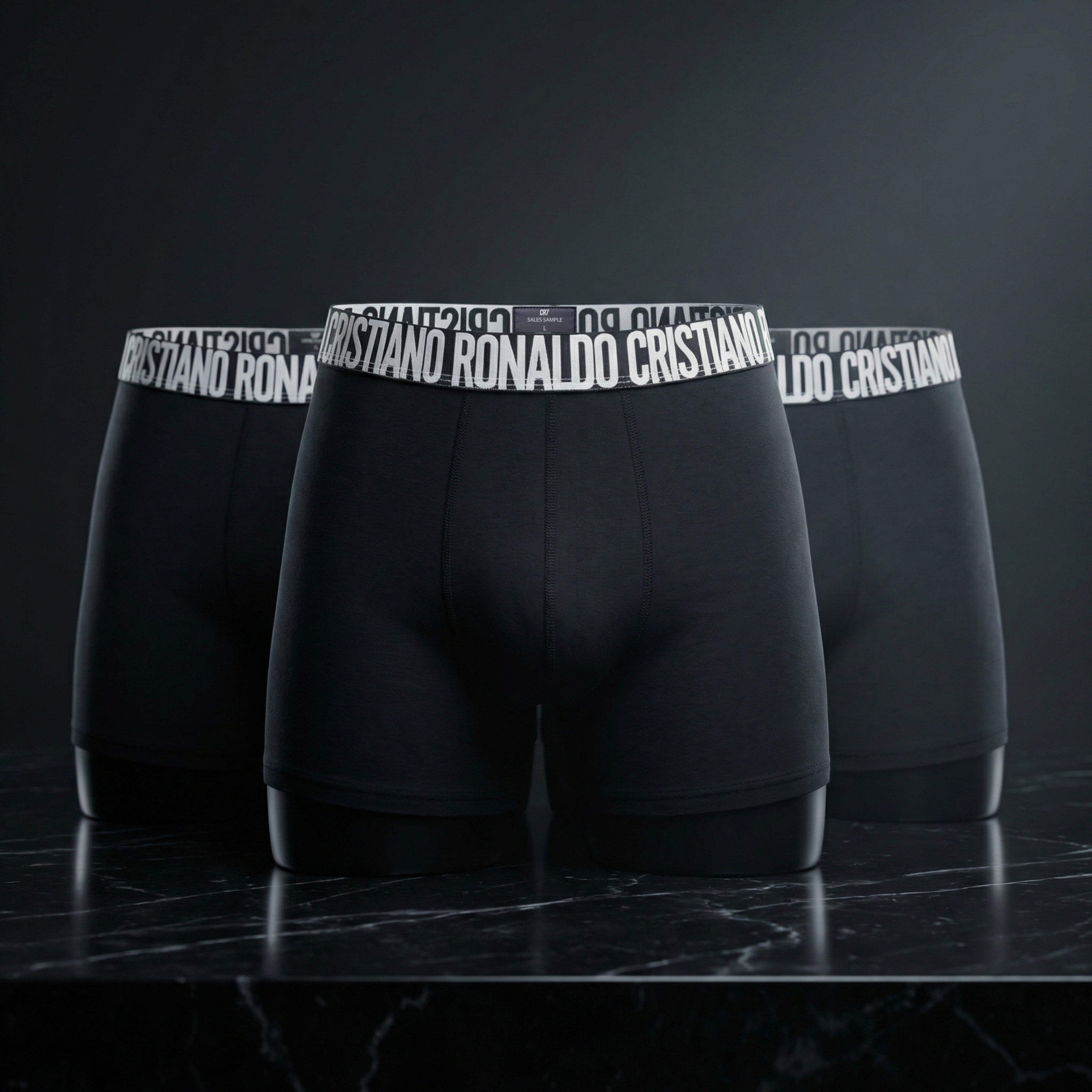 CR7 Cristiano Ronaldo Men’s Black Cotton Trunks  – Pack of 3 | Premium Comfort & Athletic Fit